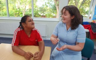 Nurse with a learning disability patient