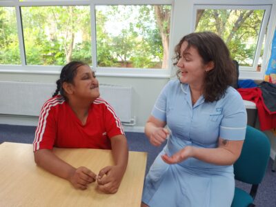 Nurse with a learning disability patient